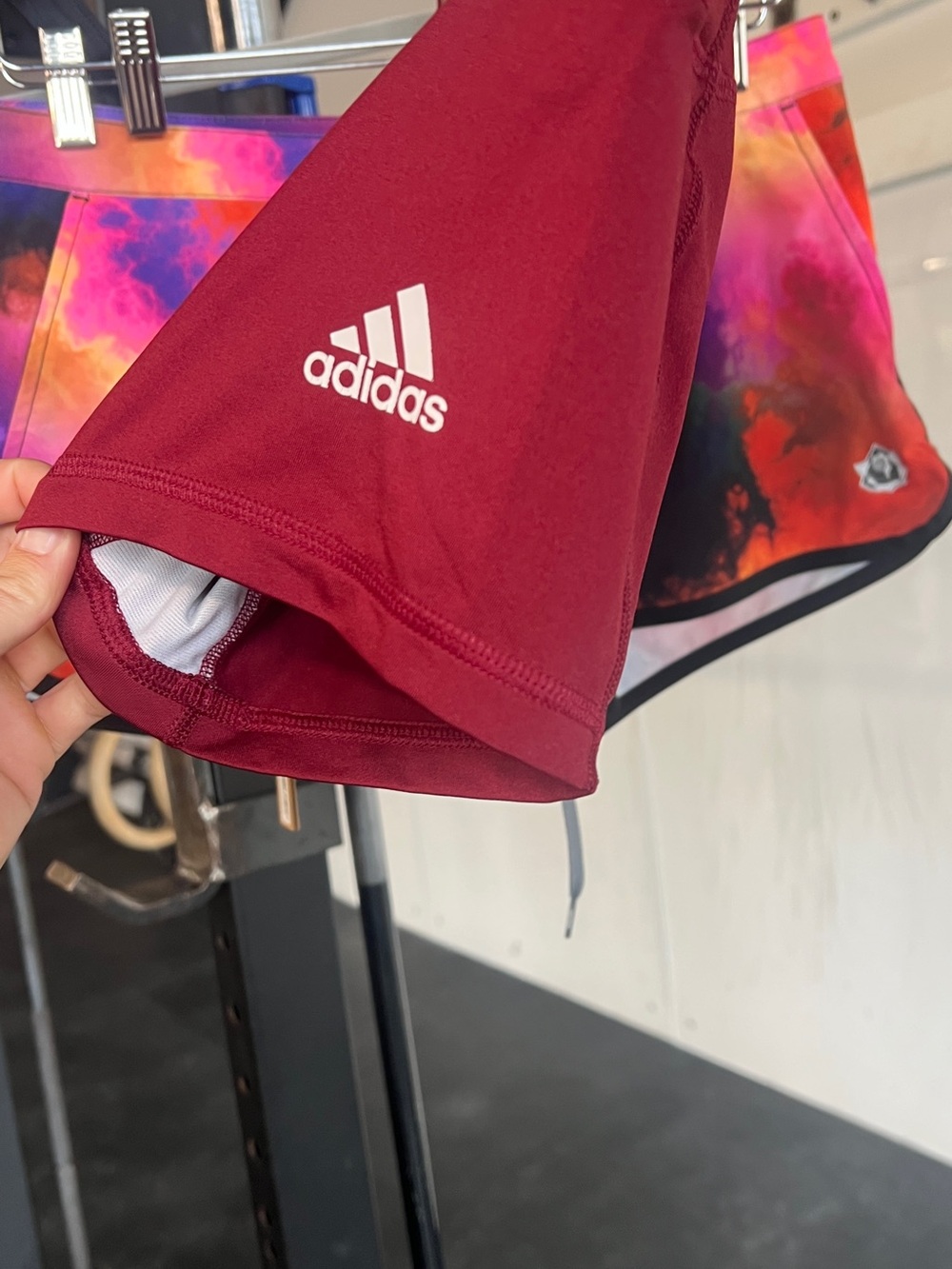 adidas Women's Deep Red Spandex short Bike Shorts - Picture 3 of 3